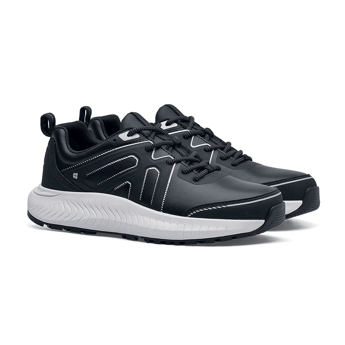 The Colly Soft Toe from Shoes For Crews are slip-resistant shoes that offer superior TripGuard technology, a water-resistant upper and arch support, pair seen in profile on the right.
