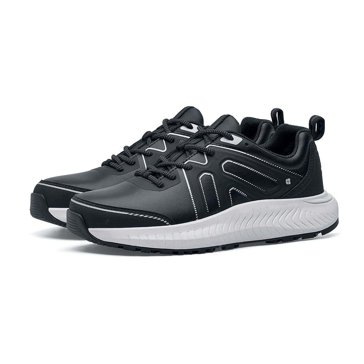 The Colly Soft Toe from Shoes For Crews are slip-resistant shoes that offer superior TripGuard technology, a water-resistant upper and arch support, pair seen in profile on the left.